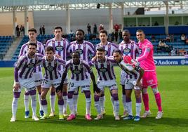 Once inicial del Real Valladolid en Andorra.