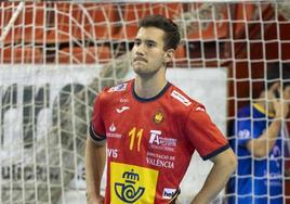 Alejandro Pisonero, con la selección española.