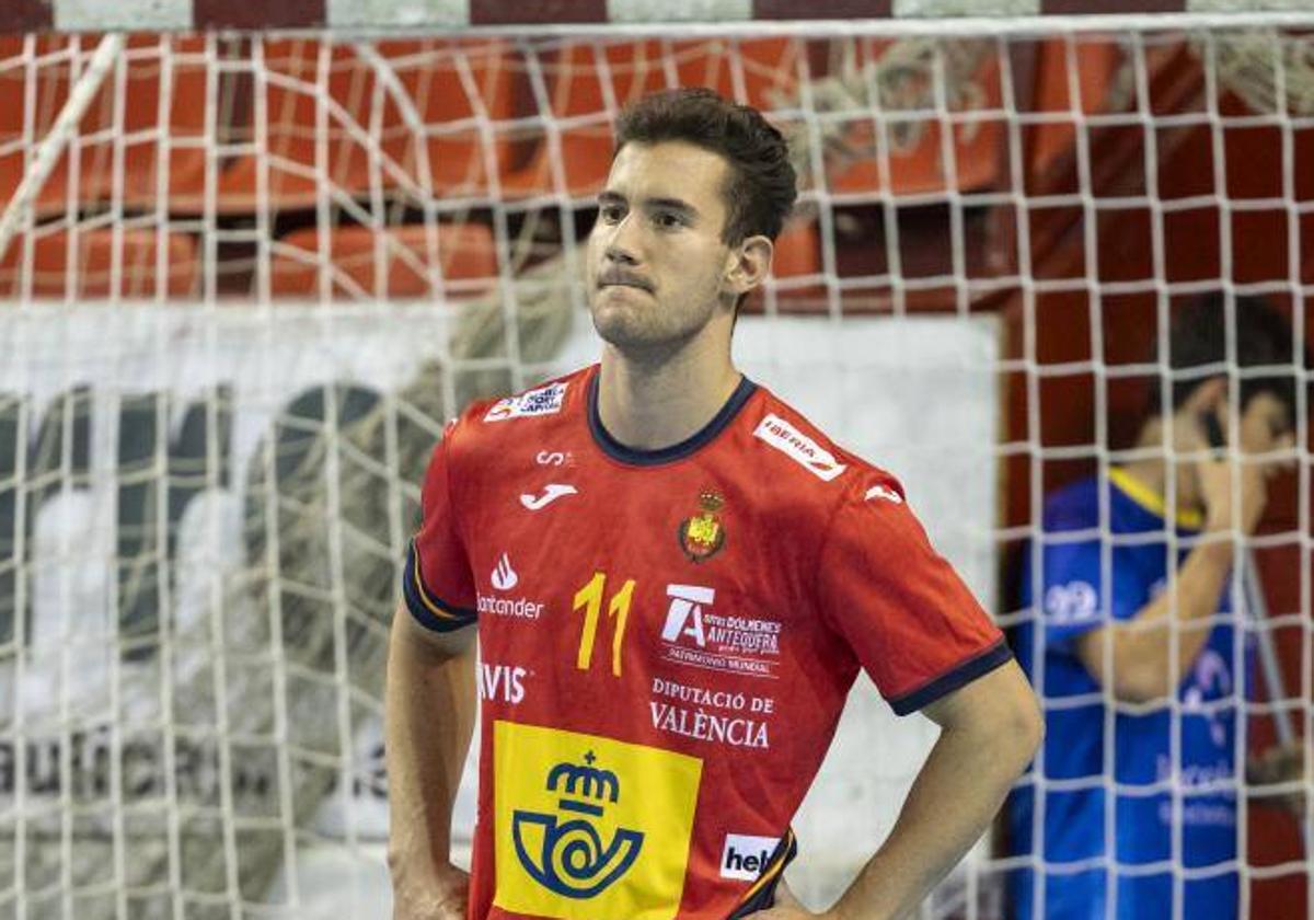 Alejandro Pisonero, con la selección española.