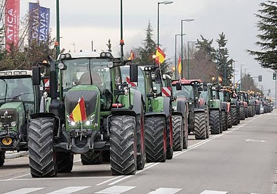 Protesta de los agricultores el pasado 14 de febrero en Valladolid.