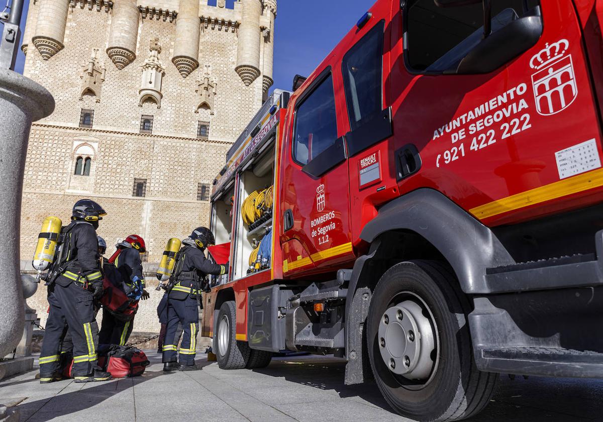 El incendio simulado en el Alcázar