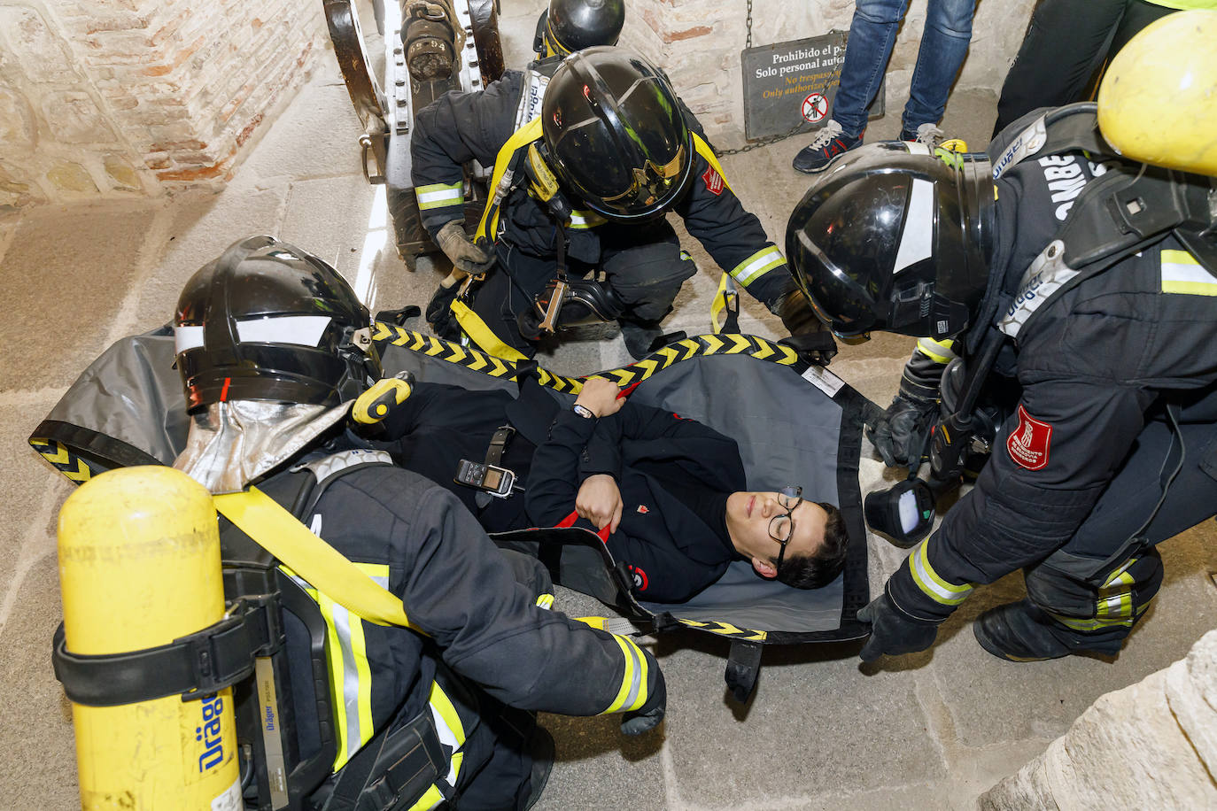 El incendio simulado en el Alcázar