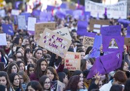 Manifestación feminista en Valladolid.