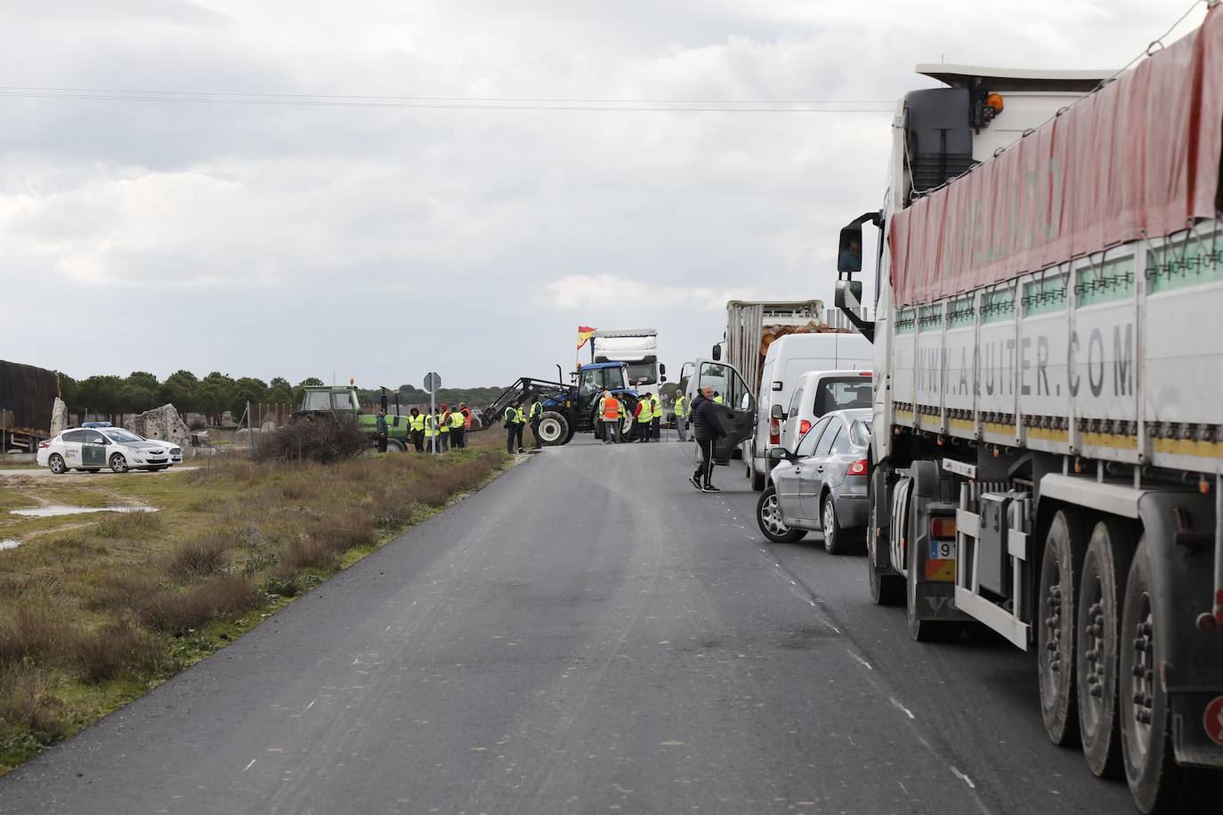 Retenciones por el piquete de la carretera de Campaspero a Cuéllar.