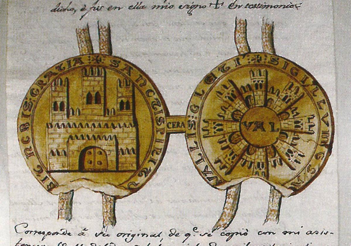 Primitivo sello del concejo, del siglo XIII , imagen reproducida por el Museo de Valladolid.