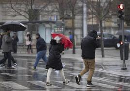 Temporal de lluvia y viento en Valladolid.