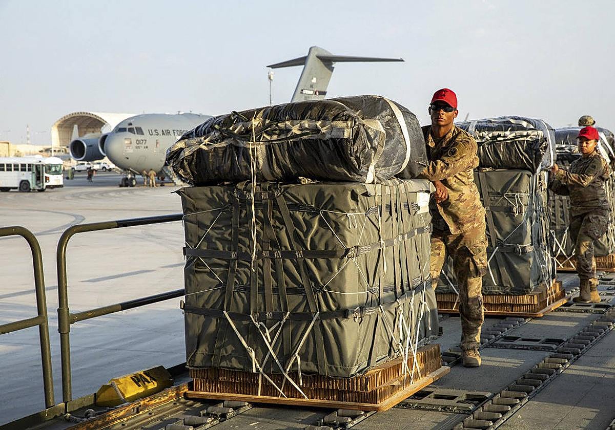 Cargamento de ayuda humanitaria para Gaza.