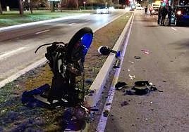 Estado en el quedó la moto tras el accidente el primer fin de semana de marzo.