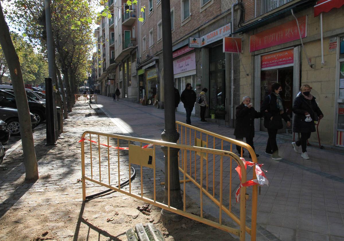 Farola donde murió electrocutado el can en noviembre de 2021.