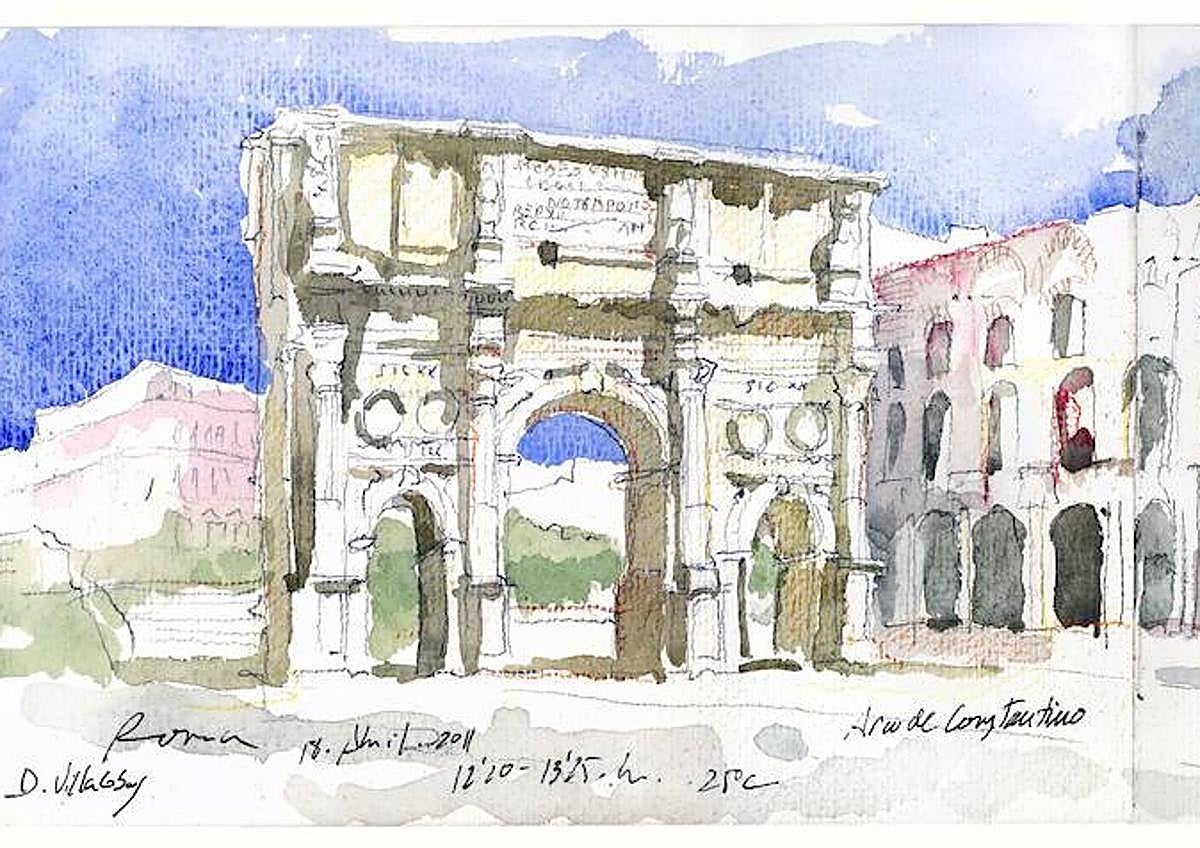 Imagen secundaria 1 - Tres dibujos de Daniel Villabos de Venecia, Roma y Florencia.