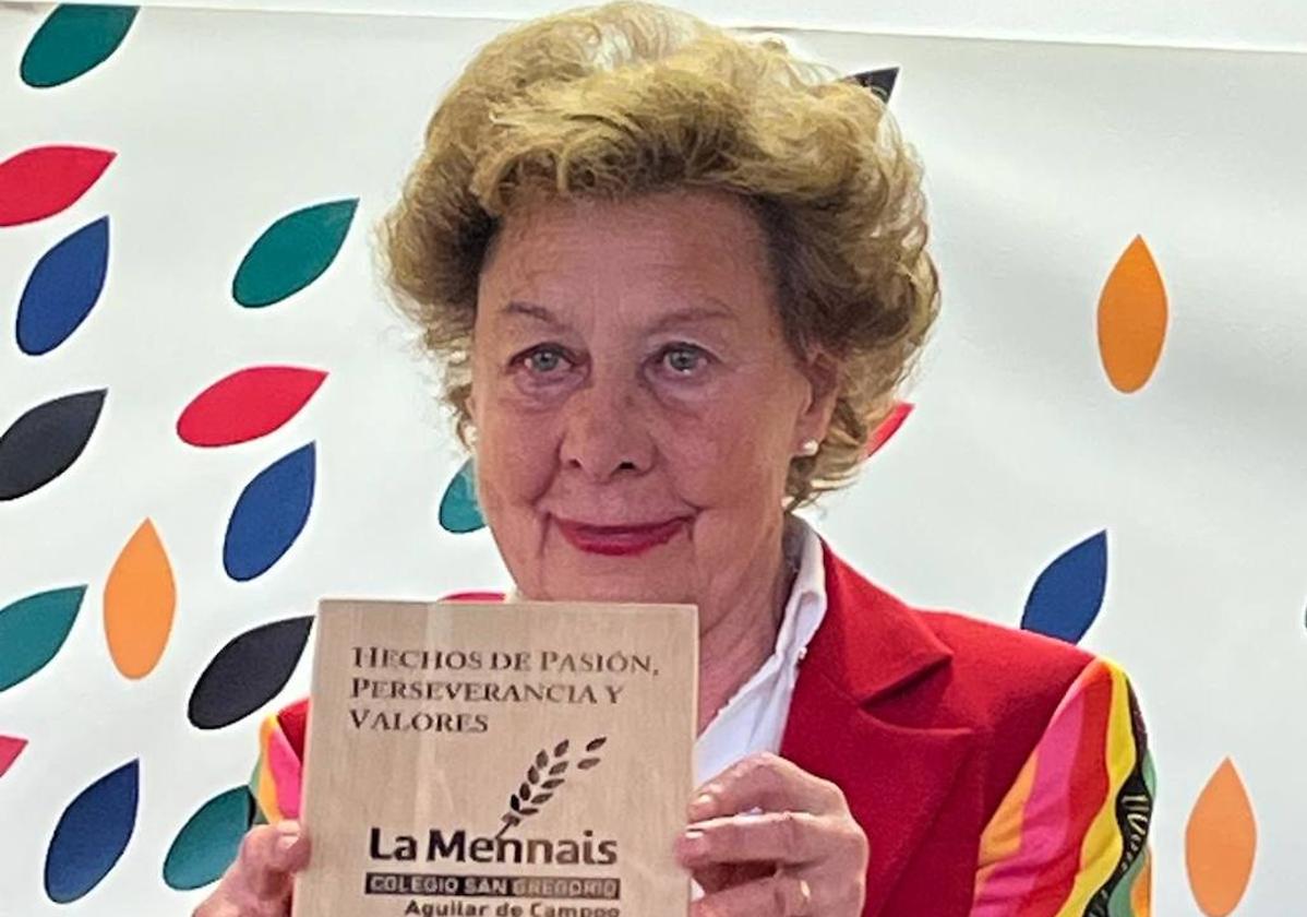 María Teresa Rodríguez, este sábado durante el homenaje en Aguilar.