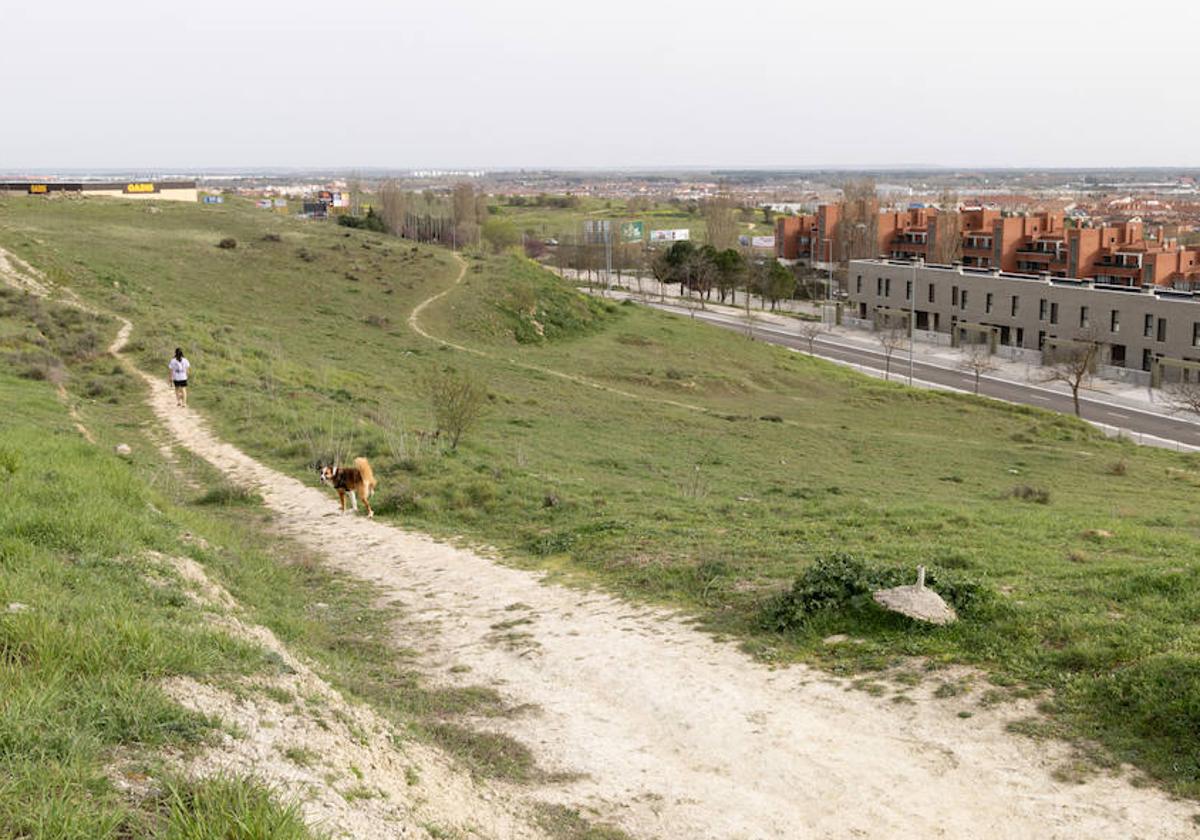 Zona de la ladera suroeste de Parquesol, que se urbanizará para acoger nuevas viviendas y dos grandes espacios comerciales.