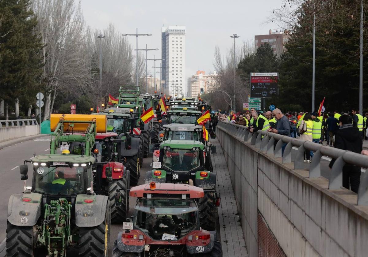 Tractorada por las calles de Valladolid.