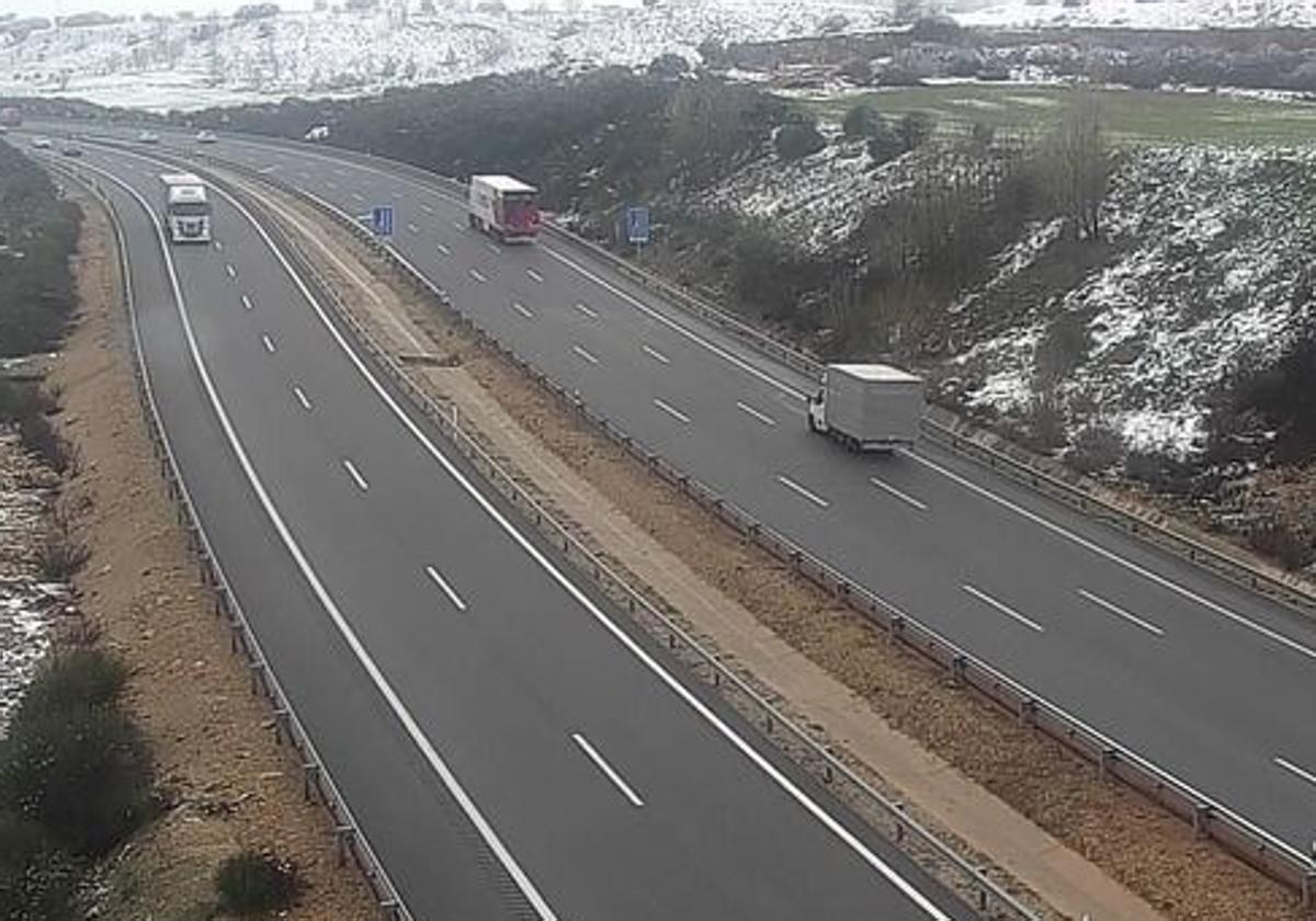 Imagen de la A-2 a su paso por la provincia de Soria al mediodía de este martes.