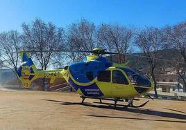 Helicóptero medicalizado que ha acudido a Villafruela.