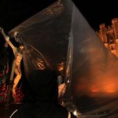 Cofrades de San Andrés durante el Vía Crucis del Cristo de la Paciencia