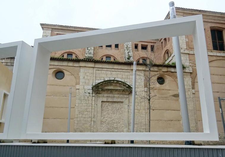 Marco decorativo de la nueva plaza de Francisco de Praves con vistas al monasterio de las Huelgas Reales.