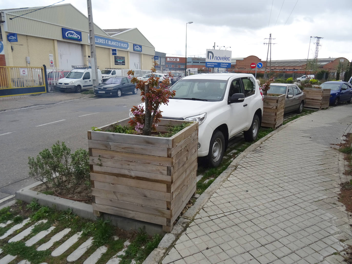 Obras en la Avenida Norte de Castilla en Valladolid