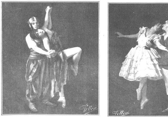 Escenas de Ballets Rusos en los años 20.