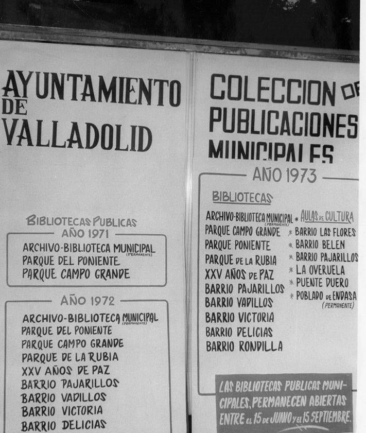 Imagen secundaria 2 - Anuncio de 1922 en el Diario Regional, estado actual de la biblioteca del Campo Grande de 1922 y panel informativo.