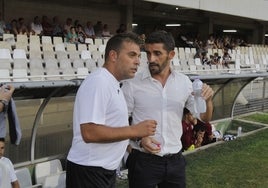 Chuchi Macón junto a Víctor Fernández durante su etapa en el Cartagena.