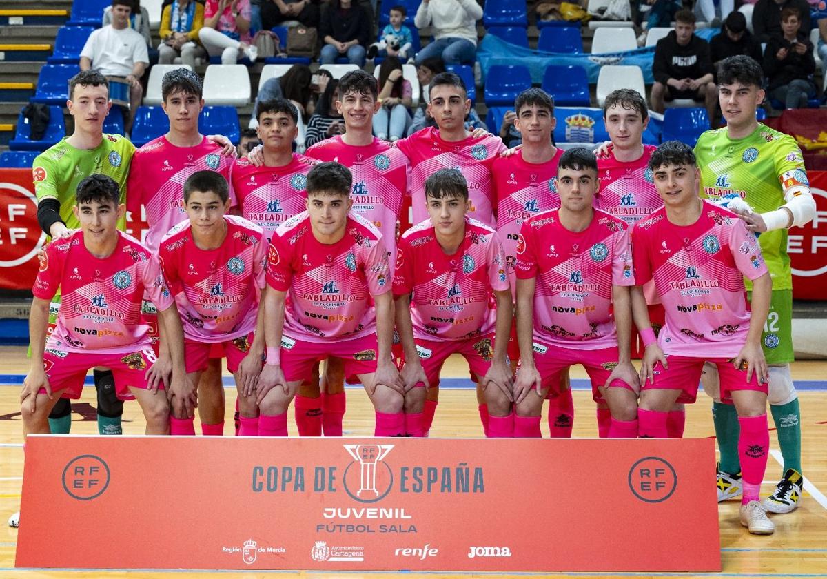 Plantilla del San Cristóbal que participó en la Copa de España juvenil.