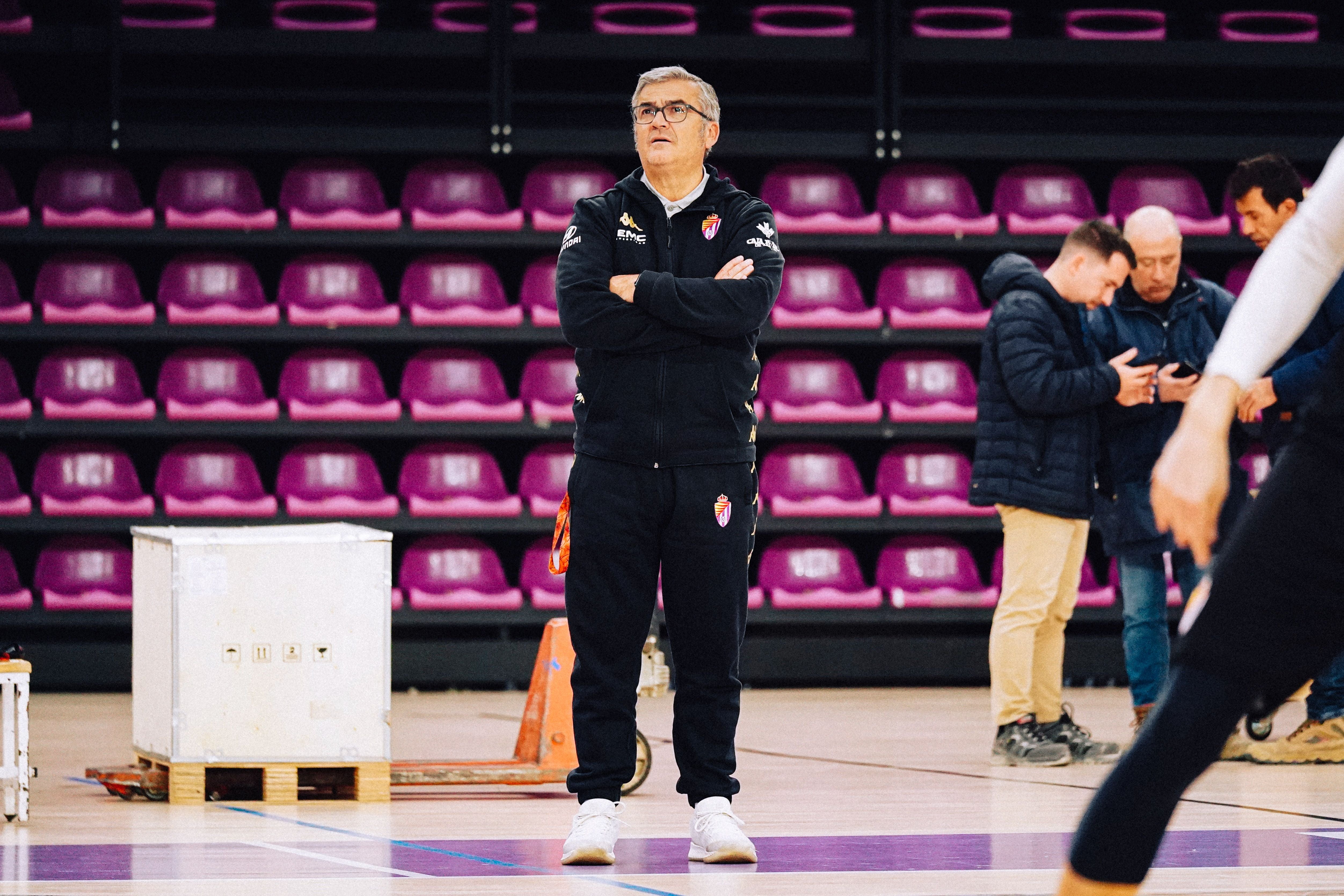 Paco García, durante el entrenamiento de este jueves en Pisuerga.