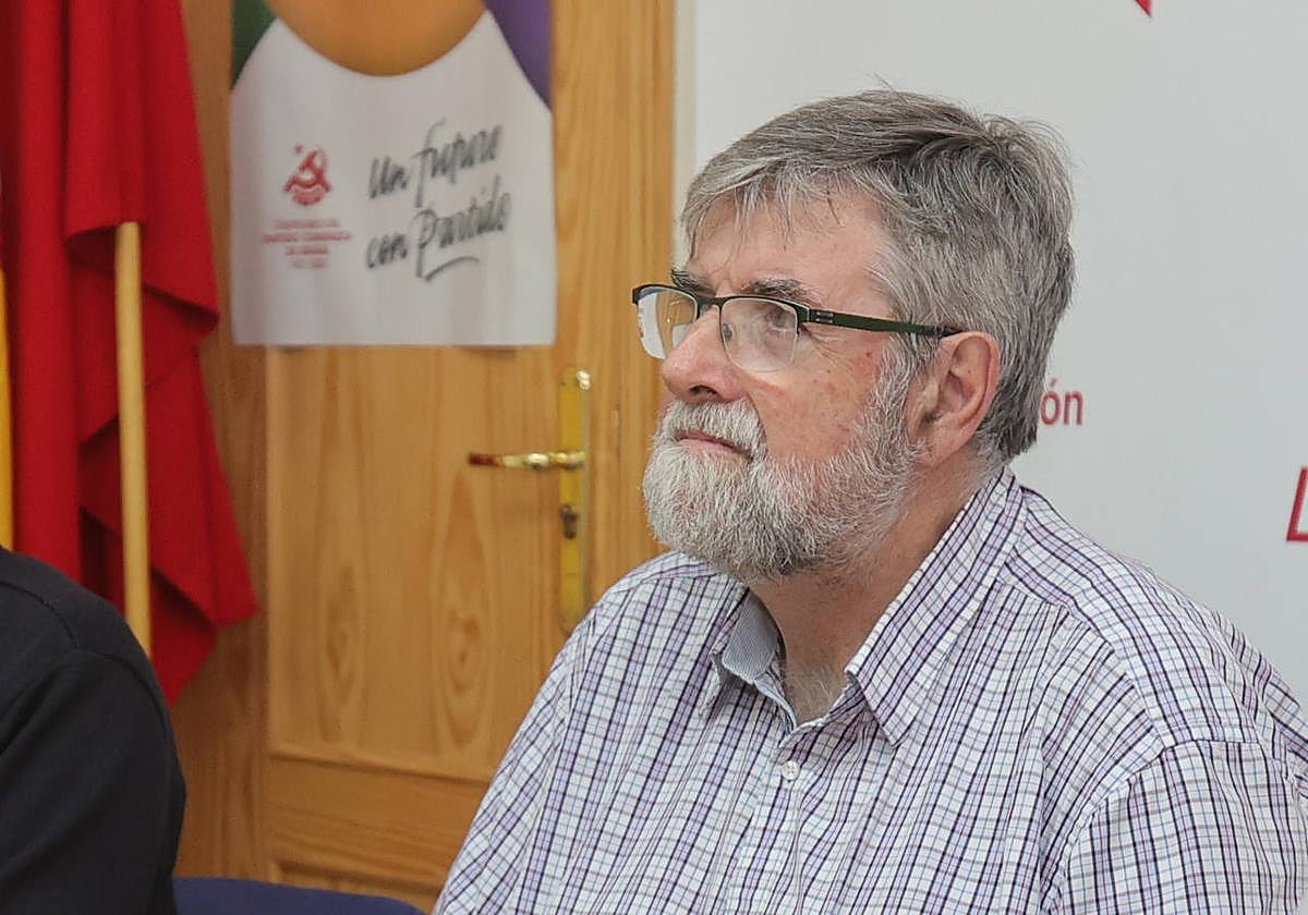 José Campo Guardiola, este jueves en la sede de IU de Palencia.