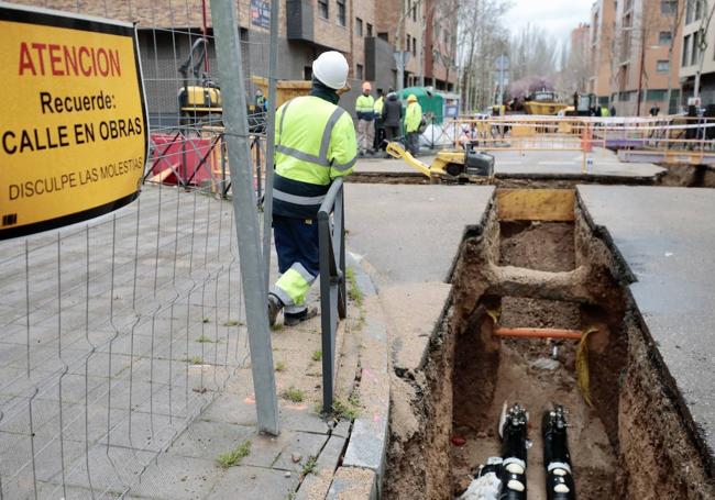 Obras de la Red de Calor en Villa de Prado.