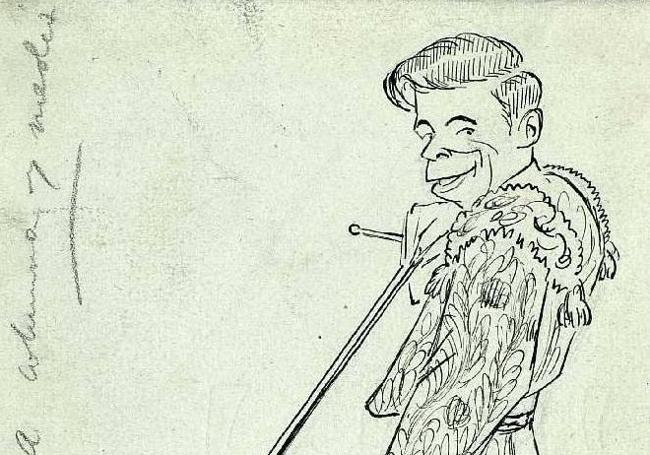 Caricatura de Félix Merino realizada por Geache en 1926