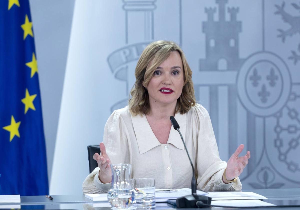 La ministra Portavoz, de Educación, Formación Profesional y Deportes, Pilar Alegría.