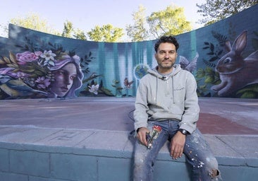 El anfiteatro de Parquesol revive con un mural 35 años después de su construcción