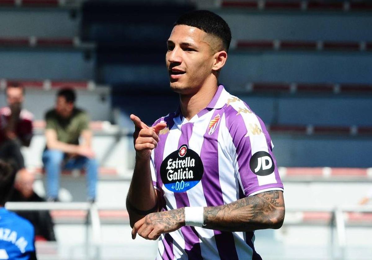 Marcos André celebra el gol marcado el pasado sábado en Lezama ante el Amorebieta