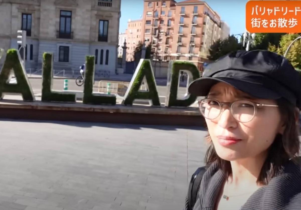 La actriz y modelo Anne Watanabe, en un momento del vídeo grabado en Valladolid.