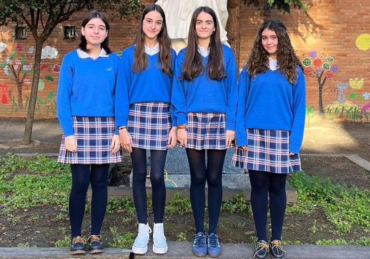 Alumnas del Colegio Santo Ángel que acudirán a Barcelona.