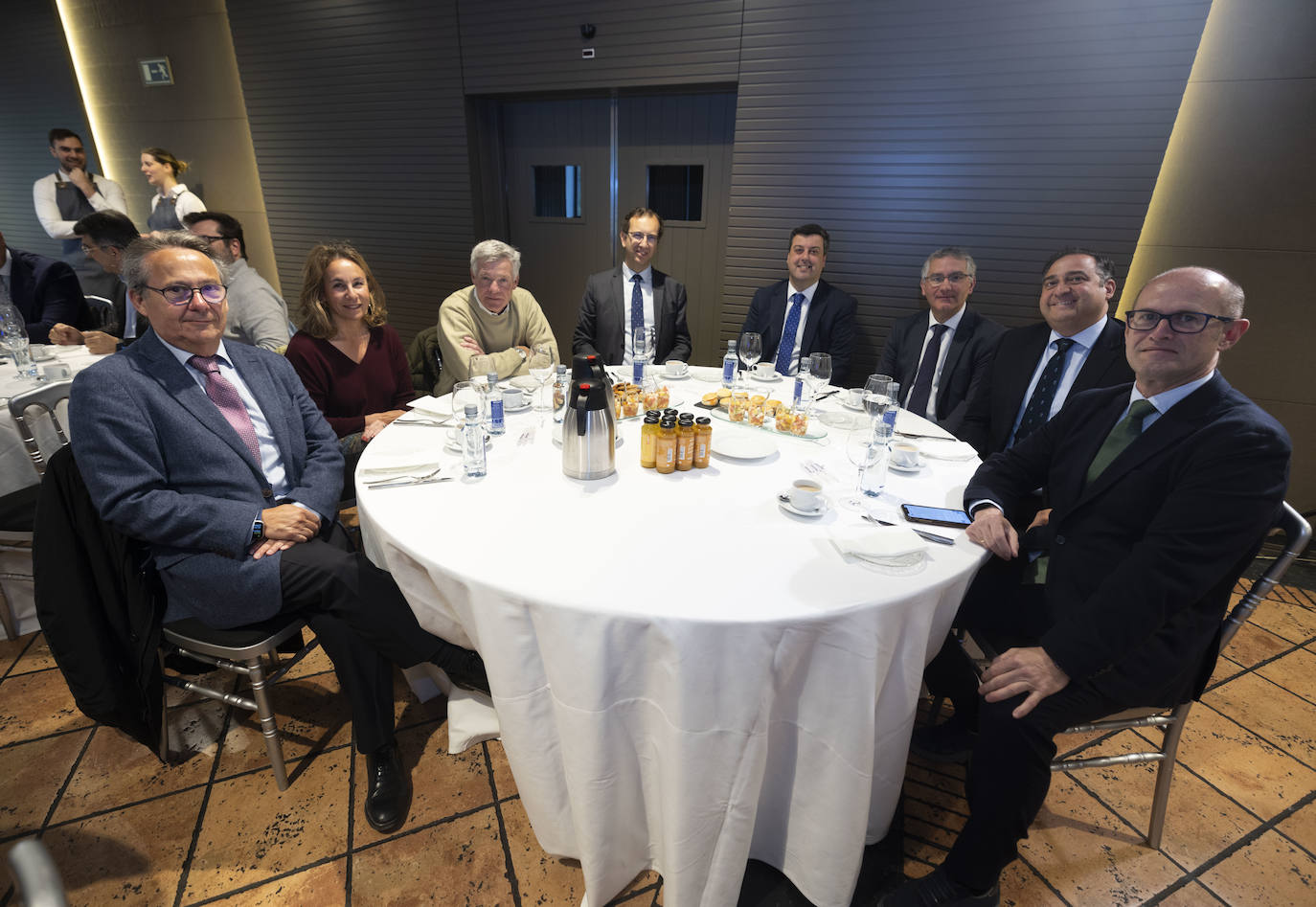 Rafael Tortuero (Ibermutua), Elena Polvorosa (Palausa), Juan Blanco (Blanco Cuesta), Miguel Olea y José Carmona (Mutuactivos), Manuel Perucho (San Pablo CEU), Gonzalo Llorente (Collosa) y Miguel Calvo (Iberdrola).