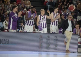 García-Abril, Nwogbo, Kovacevic, Jaime Fernández y Paco García, en el partido de ida ante el Betis.