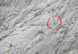 Zona donde se encontraba el escalador fallecido este jueves en la Sierra de Gredos.