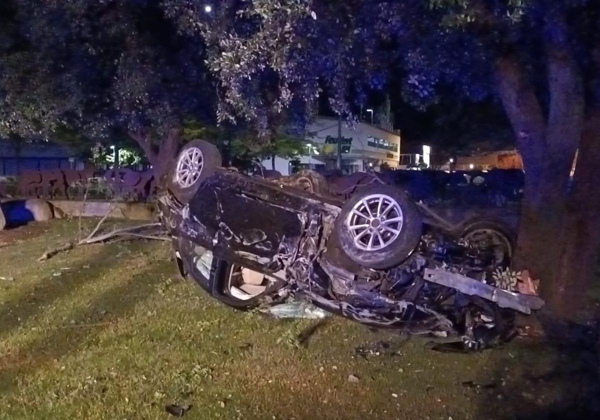 Estado en el que quedó el vehículo tras el accidente.