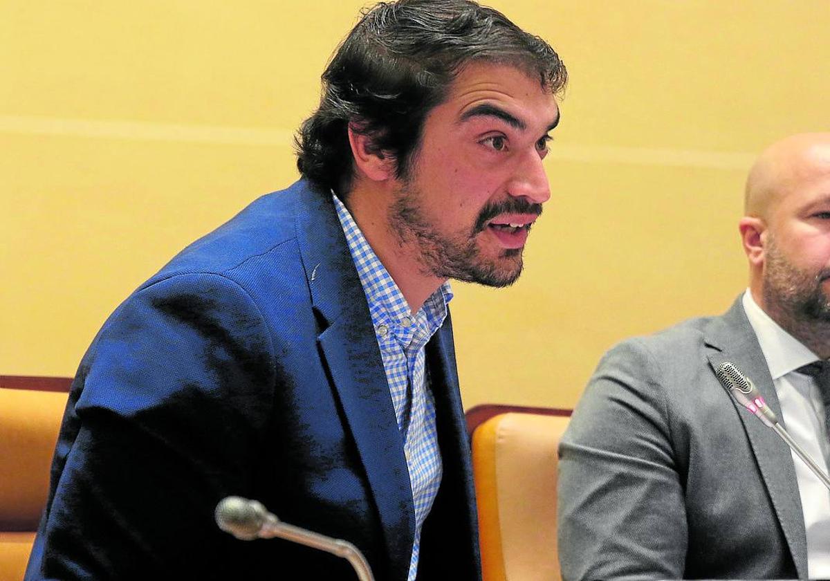 El concejal de Sostenibilidad Ambiental y Barrios, Gabriel Cobos, durante un pleno.