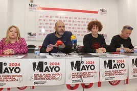 Sara Molledo y Gorka López, de UGT, y Elena Villamediana y Juan Carlos González, de CC OO.