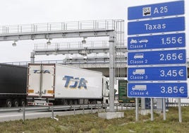 Camiones en una carretera de Portugal.