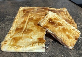 Empanada rápida de jamón de york y queso.