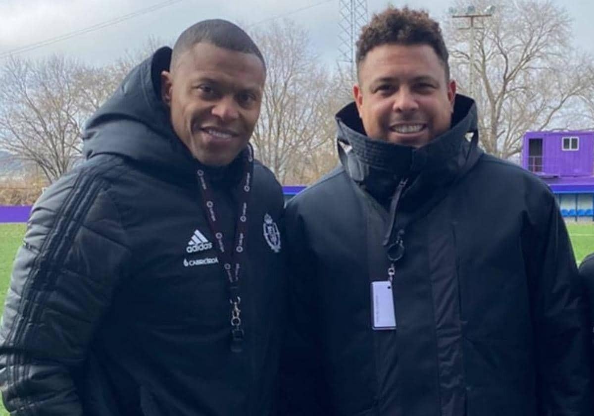 Julio Baptista y Ronaldo, juntos en la ciudad deportiva del Valladolid.