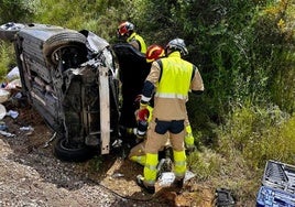 Intervención en el lugar del accidente.