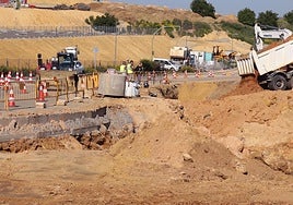 Obras de urbanización de la ampliación del Hospital General de Segovia.