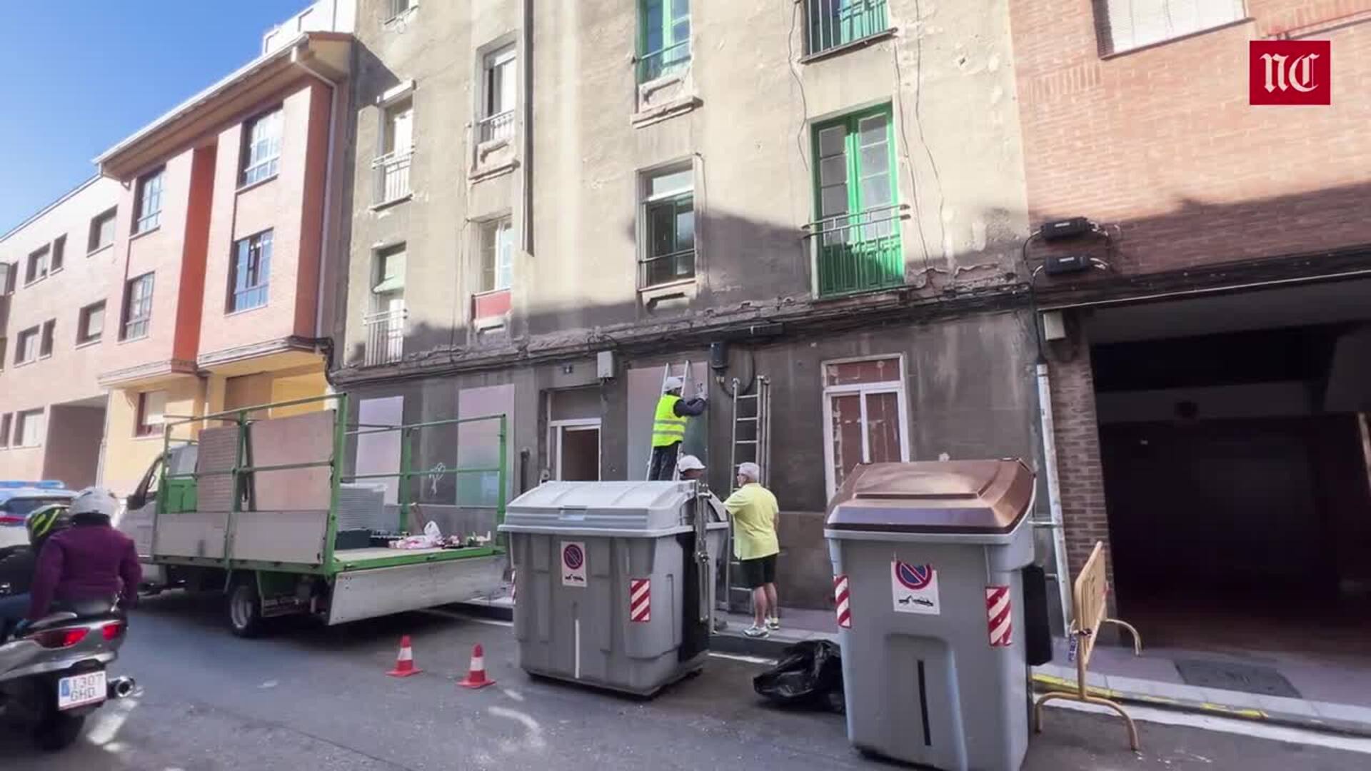 Tapiado del edificio de la calle Olmedo en Valladolid en el que vivían tres okupas