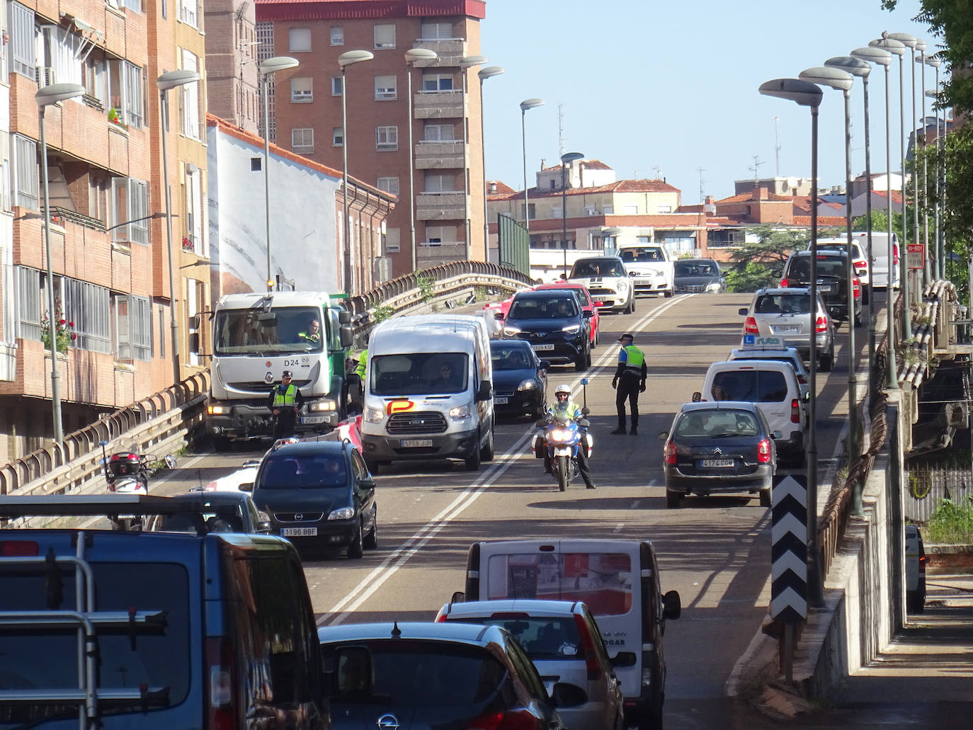 Tráfico y obras en el viaducto de Arco de Ladrillo