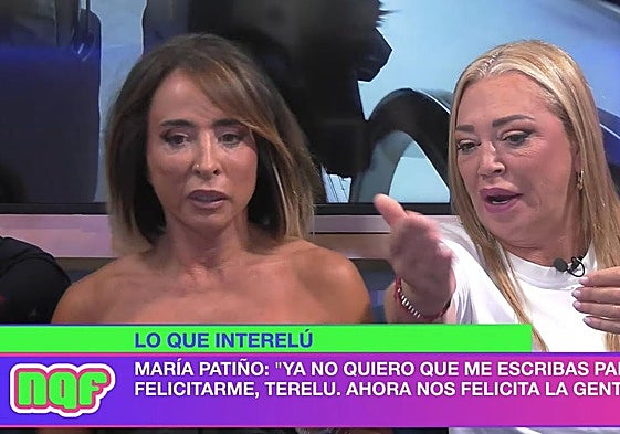 María Patiño y Belén Esteban en el programa 'Ni que fuéranos shhh'.
