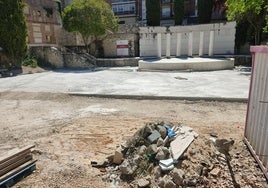 Futuro auditorio al aire libre de Cuéllar, a la espera de la pavimentación.